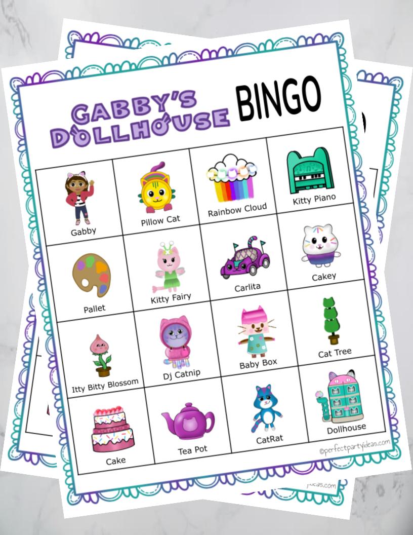 Gabby's Dollhouse Bingo Game