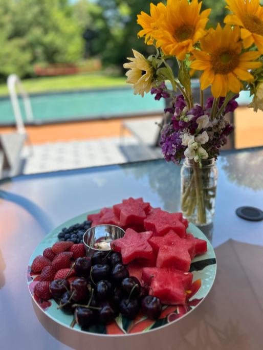 Summer Fruit Tray and Flowers